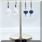J126. 3 Pairs of art glass earrings. - $24 